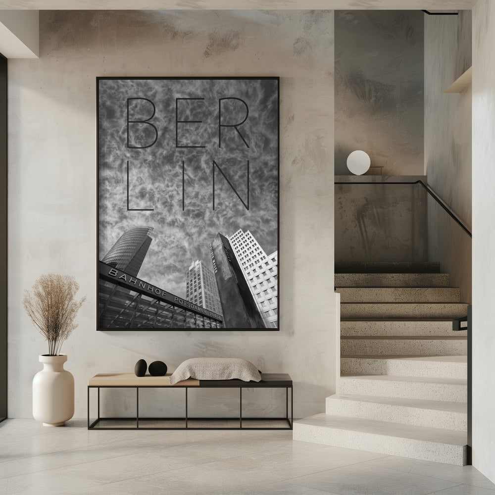 BERLIN Potsdamer Platz | Text & Skyline Poster